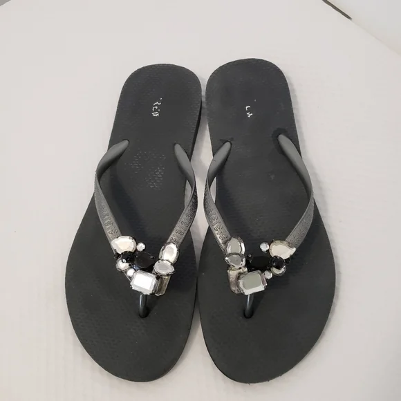 J.Crew embellished accent Flip flops size 9 casual, comfy - Picture 1 of 7